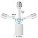 Onite 2-Pack Heavy Duty Light Socket Extender, 360 Adjustable E26/E27 Extension Adapter for High Power Bulbs, Security Cameras & Fans, Outdoor/Indoor (White, 6.7inch)