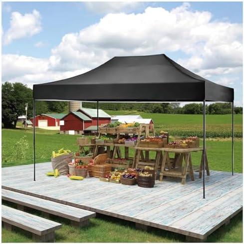 10x20 Tent Pop Up Canopy Easy Portable Commercial Instant Canopies Outdoor Market Shelter (Black, 10'x20' (Black)