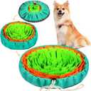 Vivifying Snuffle Mat for Dogs, Interactive Dog Enrichment Toys for Boredom and Mental Stimulation, Adjustable Puzzle Toys Sniff Mat for Slow Eating and Stress Relief (Green & Orange)