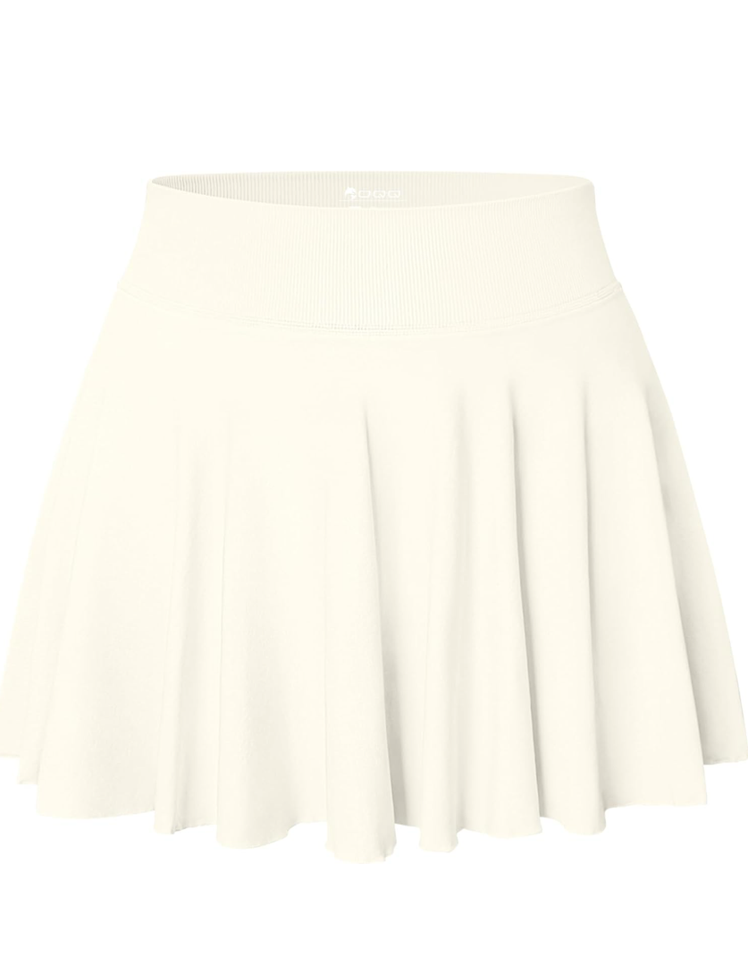 Women Mini Skirts 2 in 1 Flowy Basic Versatile Stretchy Flared Casual A-line Skirt with Pockets XXL