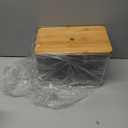 Hudgan Stackable Storage with Bamboo Top for Laundry Room Organization, Extra Large Trash Bag/Garbage Bag Dispenser, Under Sink Organizer, Pantry Organizers