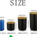 jessie Ceramic Storage Containers with Airtight Seal Bamboo Lids Kitchen Canisters for Tea Spice Seasoning Sugar Coffee (black, 260ml/9 oz)