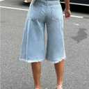 SOLY HUX Women's Summer Ripped Denim Shorts Y2k Wide Leg Baggy Cropped Jeans Capris Pants (Blue, XL)