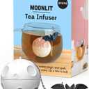 NEW - OTOTO Moonlit Spooky Tea Strainer - Loose Leaf Tea Steeper, Tea Infuser for Loose Leaf Tea, Tea Diffusers, Tea Accessories, Tea Gothic Gifts, Cute Goth Kitchen Bat Halloween Accessories (White)