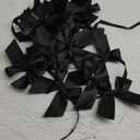 2pcs Bow Garland Banner, Ribbon Bow Party Decorations for Baby Shower Girls Bow Coquette Birthday Party Decor (Black)