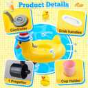 Motorized Pool Float for Adult, Pool Inflatable Lounger Chair Electric River Tube Floating with Pusher Handles Cup Holder and Pump for Party Beach Summer Fun, 59 inches x 59"