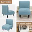 FUANGUI Armless Accent Chair Cover Slipcover, Stretch Spandex Chair Covers for Living Room Removable Washable for Armless Chair Furniture Protector