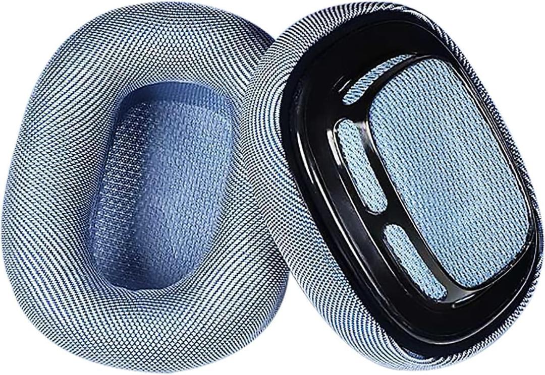 Adhiper Ear Cushions Replacemnt Earpads for Apple Airpods Max Headphones, Protein Leather Ear Pads Covers Ear Cups for Airpods Max Headphones, Softer Memory Foam - Blue