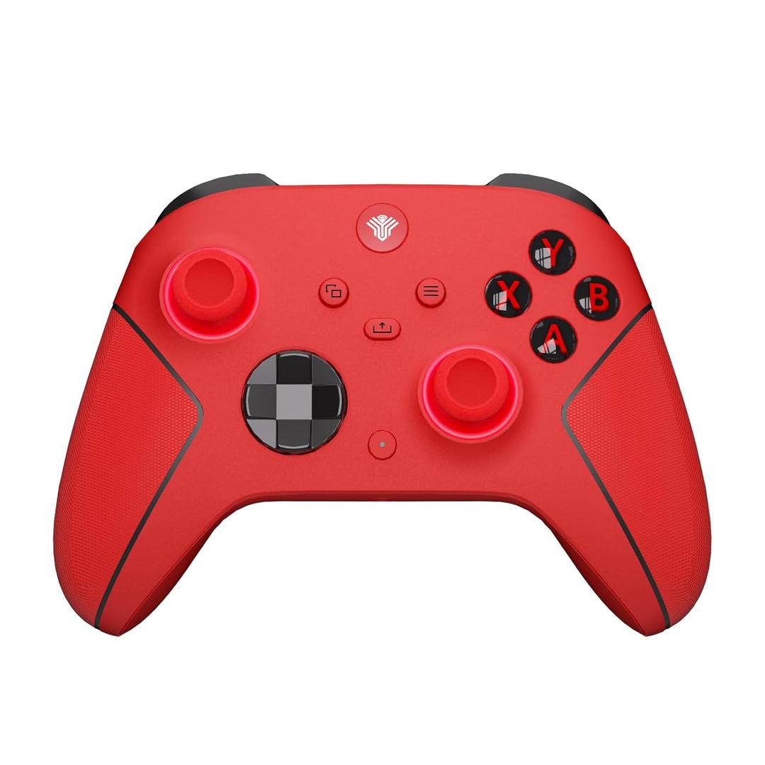 SZDILONG 2.4GHz Wireless Controller for Xbox Controller, Xbox One Series X|S Consoles, PC Windows, Steam, with 7 Colors RGB Light/1000mAh Battery/Programmable/Turbo, Dual Vibration/3.5mm Audio Jack (RED)