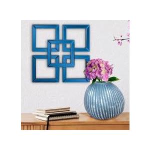 Weysat Wall Mount Home Mirror, 2 Pieces Silver Square Decorative Mirror for Bedroom, Living Room, Bathroom, 11.8 x 11.8 inches