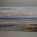 Abstract Wall Art Large Canvas Pictures Modern Blue Ocean Artwork on Canvas Prints Wall Decoration for Living Room Bedroom Bathroom Kitchen Office Home Wall Decor Framed Ready to Hang 24" x 48"