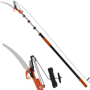 LAANPOLE  Reach Tree Trimmer, Manual Pole Saw with 20FT Extension Pole, Tree Pruner Extendable for High Tree Branch Trimming Pruning Cutting