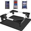 Nefish Mini Fridge Stand with 23.6" x 23.6" x 0.8" Silicone Drip Tray with Raised Edge Mini Refrigerator Stand with Mat Portable Washer and Dryer Pedestal