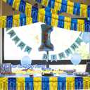 2 x 4 Packs Total 39 Ft Graduation Parade Floats for Trailer Car, Blue Gold Foil Fringe Garland Tinsel Streamers Banner Table Skirts for Graduation Homecoming Birthday Party (Royal Blue Gold)