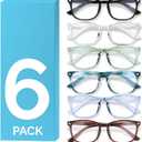 MIGSIR Blue Light Blocking Glasses for Computer Gaming, Fashion Fake Helps Reduce Screen Fatigue Eyeglasses for Women Men (N6 Pack Mix-03)