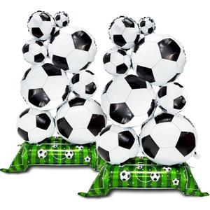 Giant Self Standing Soccer Ball Balloons 2 Pcs 3.5 ft Soccer Party Balloon Decorations World Cup Balloon Decor Sports Football Ball Fans Birthday Party Decoration Supplie