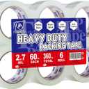 P PERFECTAPE Heavy Duty Packing Tape 6 Rolls, Total 360Y, Clear, 2.7 mil, 1.88 inch x 60 Yards, Ultra Strong, Refill for Packaging and Shipping
