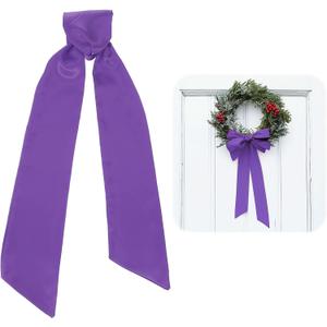 uxcell 2 Pcs Wreath Sash, Purple, 58" x 4", Satin, Multiple Occasions