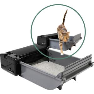 Pet Zone Semi - Self Cleaning Semi Automatic Cat Litter Box - Smart Scoop Cat Litter Box with 6 Bags & Carbon Filter for Up to Two Cats 6-16 Pounds