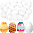 Jenaai 200 Pcs White Plastic Easter Egg Easter Party Favor DIY Heat Transfer Empty Paintable Fillable Removable Blank Eggs Bulk for Hunt Basket Stuffers, 1.57 x 2.36 Inch
