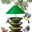 Hatortempt Hanging Bird Feeder - for Chickadees, Goldfinches, Cardinals, Finches, & Sparrows - Durable Metal Squirrel Proof Bird Feeders for Outdoors Hanging - for Seeds, Fruit, Food, & Water