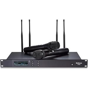 BEKBOES Professional Handheld UHF Wireless Microphone System, 2x100 Adjustable UHF Channels and Independent Volume Control, 165ft Range for Home Karaoke/Meeting/Party/Church/Wedding (WT-2E)