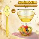 Eaasty 100 Sets Gold Glitter Plastic Bowls and Spoons 6oz Disposable Gold Bowls for Ice Cream, Candy, Soup, Salsa, Fruit,Heavy Duty Serving Sets for Party Birthday Wedding Supplies