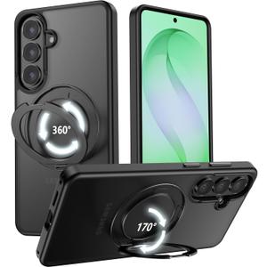 VUM Galaxy S26+ Case, MagSafe, 360 Stand, Shockproof, Camera Guard, Black