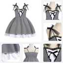 IDOPIP Toddler Baby Girls Halloween Tutu Dress Black and White Striped Dresses Smocked Bowknot Birthday Party Dress up Outfit (18-24 Months)