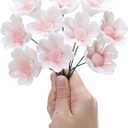 Ceramic Flower Bouquet Set of 10 Handmade Ceramic Roses Simulated Flowers Ceramic Floral Decorations, Creative Gifts for Flora Home Decor (Pink Peony, 10 Inch (Pack of 10))