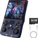 R36MAX Retro Gaming Console, Retro Handheld Games Console with 64GB TF Card, Portable Hand Held Open Source Linux System, 4.0 inch IPS HD Screen Video Game Consoles, 4000mAh Battery (Gray)