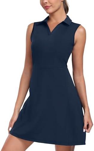MoFiz Womens Athletic Dress Sleeveless Tennis Golf Dress with Pockets Active Polo Workout Dress Size XXL