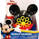 Disney Mickey Mouse Fun House Bubble Machine with 2 oz. of Bubbles for Ages 3 and Up. Perfect for Outdoor Fun and Endless time
