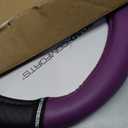 Road Comforts Leather Steering Wheel Cover - Made with PVC Leather - Anti-Slip, Universal Fit 14 1/2 inches to 15 inches - Purple