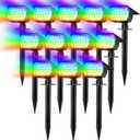 Solar Spot Lights Outdoor Color Changing, [7 Mode/12 Pack] Christmas Landscape Spotlights, Solar Light Outdoor Waterproof, Led Powered Flood Light for Outside Pathway Yard Garden Tree Halloween