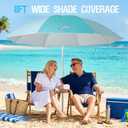 Old Bahama Bay 8ft Large Beach Umbrella for Sand with Heavy Duty Sand Anchor, UPF 50+ UV Protection & Tilt, Wind-Resistant Portable Sun Shade Parasols with Carry Bag for Patio Garden Pool Backyard