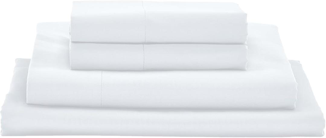MyPillow Giza Dreams Bed Sheets, 100% Certified Giza Egyptian Cotton, Deep Pocket, Sateen Weave [Twin, White]