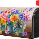 Spring Summer Flowers Mailbox Cover Magnetic Large Size 21"x25" Inch Welcome Spring Floral Mailbox Covers Decals Watercolor Abstract Floral Letter Post Box Cover Outdoor Outside Decorations for House
