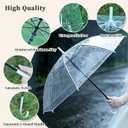 20/50 Pack Clear Wedding Umbrellas Bulk, Windproof POE Transparent Dome Umbrellas with J Hook Handle, Semi-Automatic Open Umbrella for Wedding, Bridal Photos & & Outdoor Activities