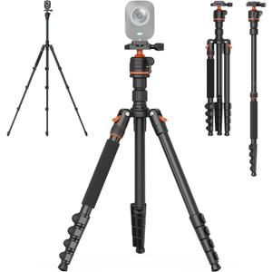 NearStream Camera Tripod Stand with 360 Ball Head Detachable, Adjustable Height 21" to 72", 9 lbs Load, Foldable Aluminum Heavy Duty Tripod/Monopod for Camera/DSLR