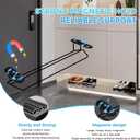 2 Tier Wall Mounted Shoe Rack No-Drill, Magnetic RV Shoe Storage Solutions, Hanger Shelf Towel Holder and Sandal Wall Holder Organizer, Slipper Holder Space Saving 26" x 5.3" x 4.3"(Black-1PCS)