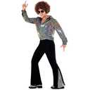 Morph Mens Disco Costume 70s Outfit Full Disco Shirt Retro Party Wear 70s Style Clothing for Men, L