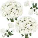 Thiccywoov 36 Bundles Artificial Flowers Peonies Roses 108 Heads Fake Silk Peony Bouquet Floral Arrangements for Wedding Bridal Shower Valentine's Day Table Centerpieces Vase Decoration(White)