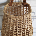 Woven Front Door Basket Water Hyacinth Wall Hanging Basket Decorative Boho Mounted Organizer for Dried Flower Plants Storage Basket for Garden, Home, and Farmhouse Décor