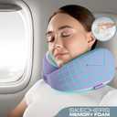 Skechers Women's Memory Foam Neck Pillow, Comfortable & Breathable Travel Pillow,Neck Pillow Airplane for Travel, Car Rides, Home, and Office Use, Ergonomic Design for Men and Women,Purple