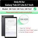 SEYMAC Case for Samsung Galaxy Tab A7 Lite 8.7" (SM-T220/ T225/ T227), Heavy Duty Full-Body Shockproof Protective Case with Screen Protector, Rotating Stand, Hand/Shoulder Strap, Black