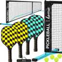 Homie Portable Pickleball Net Set with 4 Paddles, 4 Balls, Backpack Carrying Bag, 22 FT Regulation Size, Easy Setup for Outdoor Indoor, Weather Resistant Metal Frame (Blue)