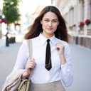 Ties for Women, Black Womens Tie Pre Tied Punk Skinny Tie for Shirts Uniform (Black)
