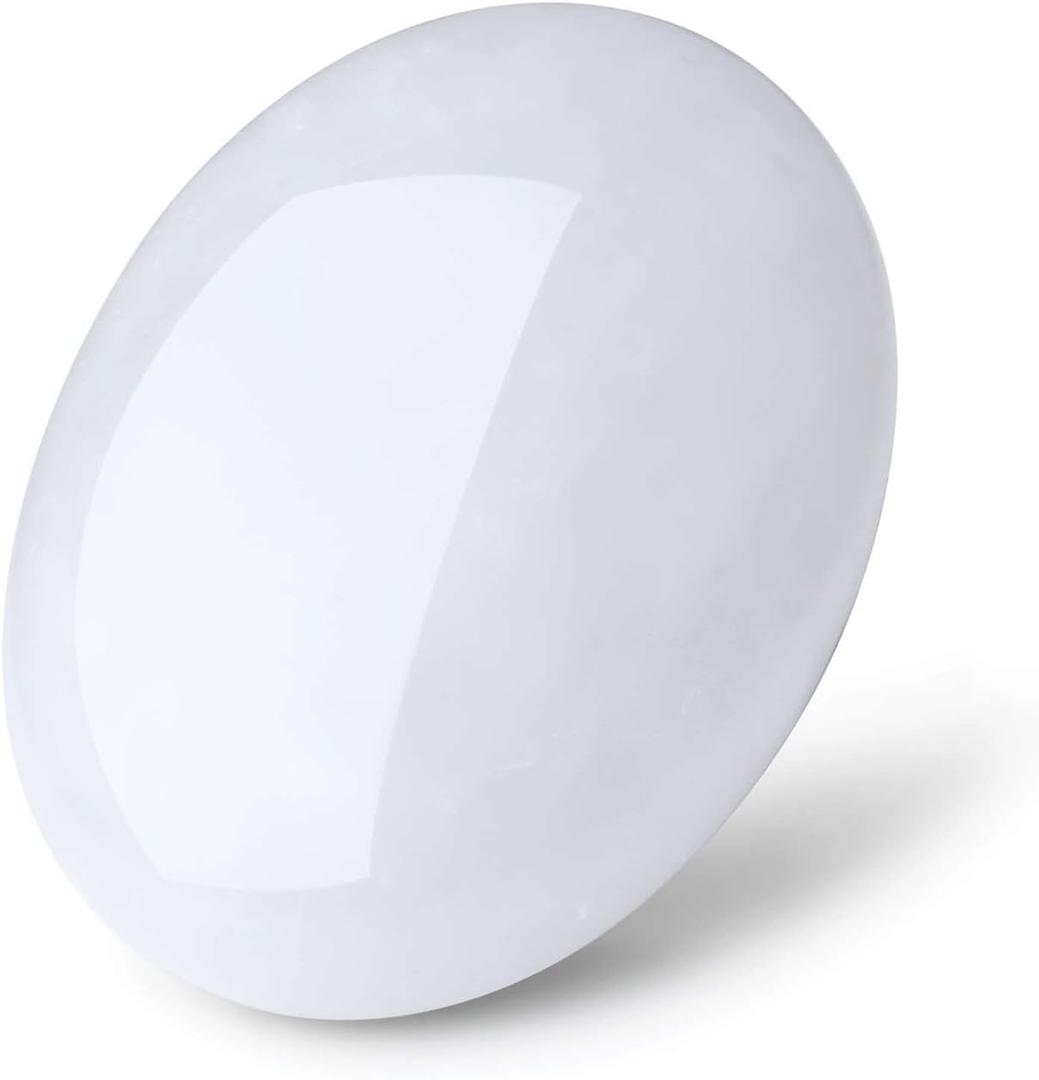 LAIDANLA Clear Quartz 2.4" Large Palm Stone Healing Crystals Natural Gemstones Calming Effects Energy Balancing Reiki Polished Worry Stone Cleansing Protection Anxiety Stress Relief Therapy 1PC (J-clear Quartz)