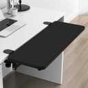 Computer Desk Extender 29.5" x 9.45" Table Arm Elbow Support Collapsible Keyboard Tray for Square Tabletop - Carbon Fiber